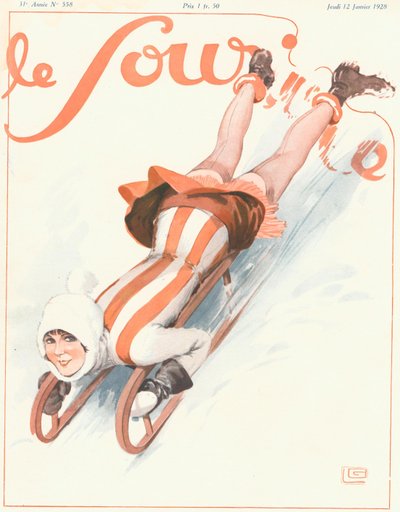 الغلاف الأمامي لمجلة quot;Le Sourirequot;، يناير 1928 (ليثو ملون) بواسطة جورج ليونيك