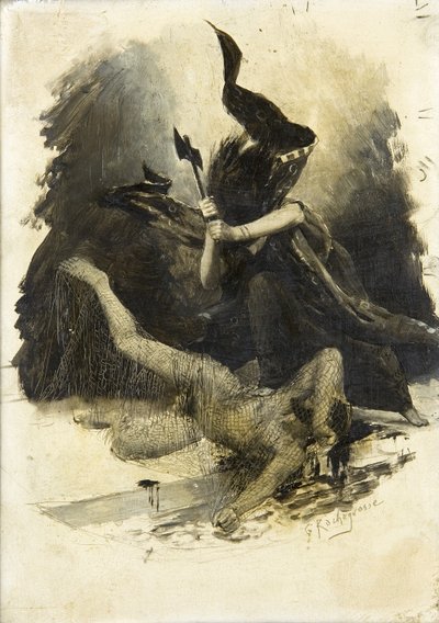 مشهد المعركة القديمة ، ج .1880 بواسطة جورج ماري روشجروس