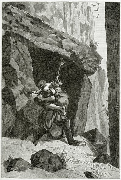 Combat d&39;Han d&39;Islande et d&39;Ordener - توضيح من Han d&39;Islande ، القرن التاسع عشر (وزن النقش) بواسطة جورج ماري روشجروس