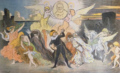 تأليه الشاعر ، تكريم لفيكتور هوغو (1802-85) للاحتفال بالذكرى المئوية لميلاده ، 1902 بواسطة جورج منيير