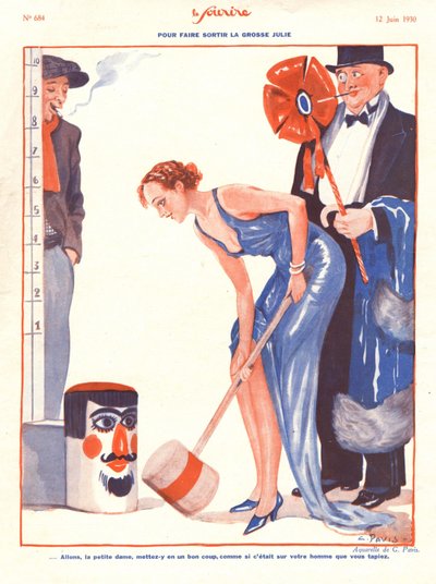 رسم إيضاحي من Le Sourire ، يونيو 1930 (ليثو ملون) بواسطة جورج بافيس