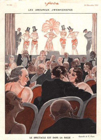 العرض في القاعة ، رسم إيضاحي من Le Sourire ، ديسمبر 1931 (ليثو ملون) بواسطة جورج بافيس