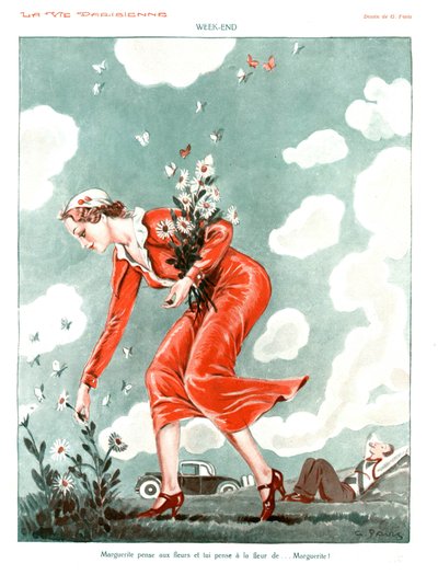 عطلة نهاية الأسبوع ، رسم توضيحي من "La Vie Parisienne" بواسطة جورج بافيس