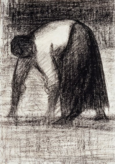 امرأة فلاحية بيدها في الأرض ؛ Paysanne les Mains au Sol، c.1882 بواسطة جورج بيير سورات