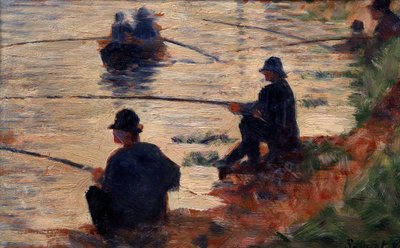 الصيادون في خط الدراسة للجيت الكبير. لوحة لجورج سورات (1859-1891) 1883 صن. 0،16 × 0،25 م تروا ، متحف الفن الحديث بواسطة جورج بيير سورات