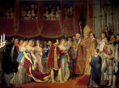 الزواج الديني لنابليون الأول (1769-1821) مع الأرشيدوقة ماري لويز من هابسبورغ-لورين (1791-1847) ، 2/4/1810 في صالون كار دو اللوفر رسم جورج روجيه (1783-1869) القرن التاسع عشر. 3،67x4،94 م. - الزواج الديني لنابليون الأول (17 بواسطة جورج روجيت