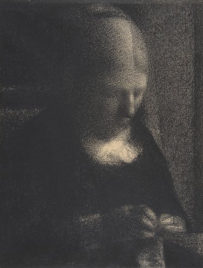 تطريز؛ أم الفنانين ، 1882-1883 (تلوين تلوين على ورقة Michallet) بواسطة جورج سورات