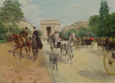 الدراجون والعربات في شارع du Bois ، 1910 بواسطة جورج ستاين