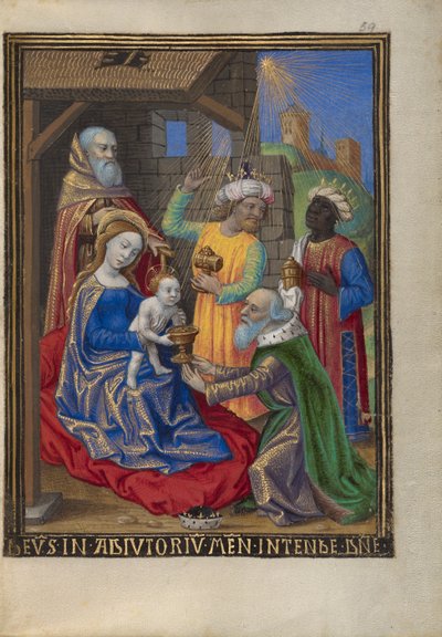 عشق المجوس من كتاب الساعات السيدة 48 فل. 59 ، c.1480-90 (درجة الحرارة ، ورقة الذهب والحبر على الرق) بواسطة جورج تروبرت