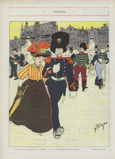 في بروكسل. رسم توضيحي لـ Le Rire بواسطة Georges d 1878 1937 Ostoya