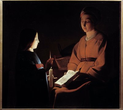 تربية العذراء. لوحة لجورج دو لا تور (1593-1652) بواسطة جولة جورج دو لا (بعد)