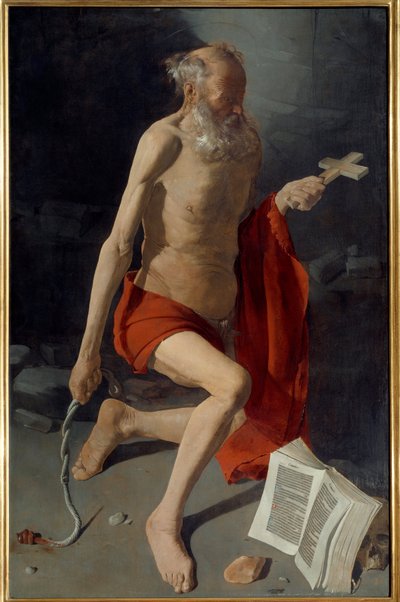 القديس جيروم. لوحة لجورج دو لا تور (1593-1652) بواسطة جورج دي لا تور