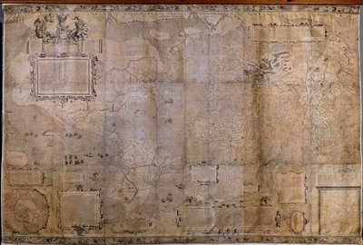 خريطة جغرافية للعالم. خريطة للمدرسة الهولندية من إسقاط جيرارد مركاتور (1512-1594) بواسطة جيرارد (بعد) مركاتور