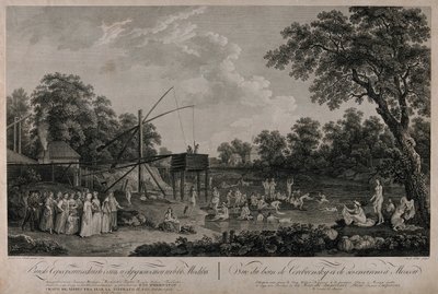 منظر لمنزل حمام Serebryanichesky في موسكو ، 1796. بواسطة جيرارد بارث دي لا
