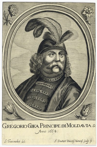 Grigore I Ghica (Ghika) (1628-1675) ، أمير Wallachia par Bouttats ، جيرارد (حوالي 1630 - بعد 1668). نقش على النحاس ، 1664 ، مجموعة خاصة بواسطة جيرارد بوتاتس