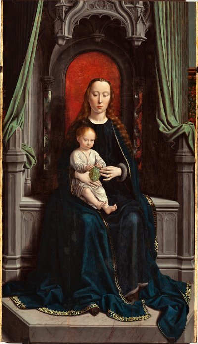 تتويج مادونا مع الطفل أو مادونا من العنب ، لوحة مركزية من Cervara Altarpiece بواسطة جيرارد ديفيد