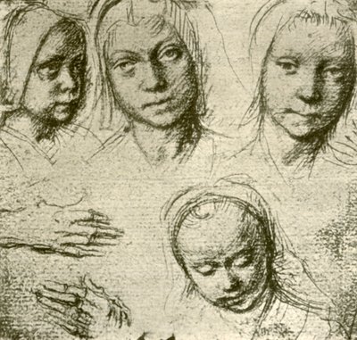 أربعة رؤوس لفتاة ويدين ، c1500-1505 ، 1908. بواسطة جيرارد ديفيد
