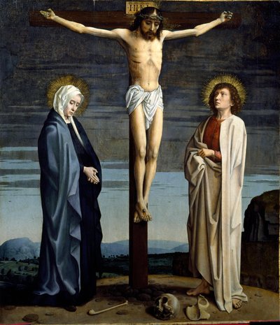 الصلب. نقش "" INRI "(INRI) على الصليب. لوحة جيرارد ديفيد (1460-1523) بواسطة جيرارد ديفيد