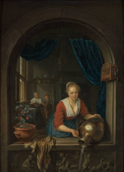 خادمة على النافذة ، ج. 1660 بواسطة جيريت دو