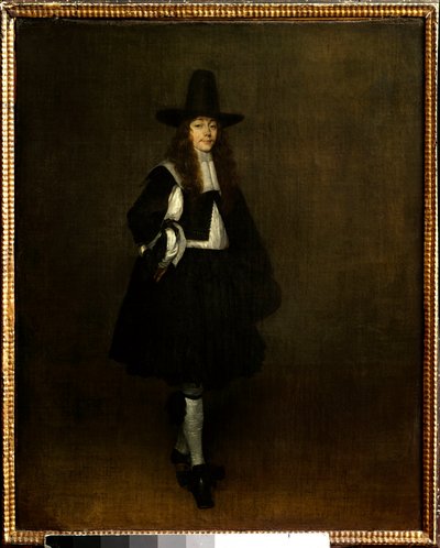 صورة لرجل في لوحة سوداء بواسطة جيرارد تير بورش (1617-1681) من القرن السابع عشر. 0،67x0،53 م باريس ، متحف اللوفر - صورة لرجل يرتدي الأسود. لوحة لجيرارد تير بورش (1617-1681) بواسطة جيرارد تير بورش