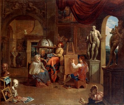 مشهد استديو الفنان ، 1680-1720. بواسطة جيرارد توماس