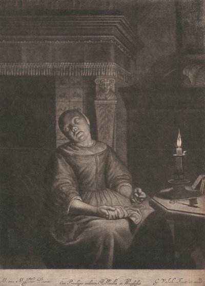 الخياط النائم جالسًا بواسطة جيرارد فالك