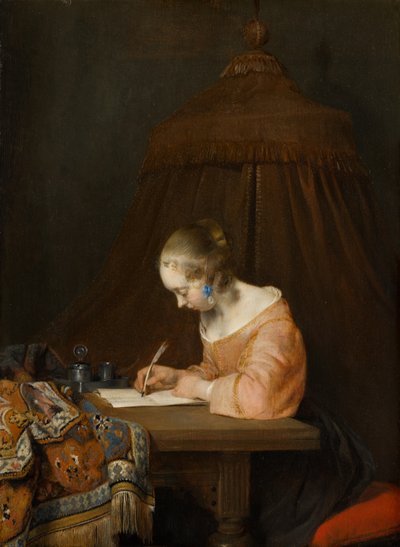 امرأة تكتب رسالة ، c.1655 بواسطة جيرارد تير بورش
