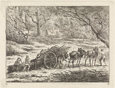 منظر طبيعي مع عربة يجرها حصانان المناظر الطبيعية (السلسلة ج) (عنوان السلسلة) بواسطة جيرارد فان نايميخن