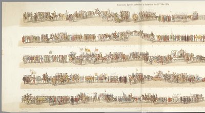 عرض تاريخي في روتردام موكب تاريخي ، أقيم في روتردام 21 مايو 1874 (العنوان على الجسم) بواسطة جيراردوس يوهانس بوس