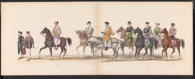 حفلة تنكرية لطلاب ليدن ، 1870 (اللوحة 8) موكب بالملابس أقامه أعضاء فيلق طلاب ليدن في السابع من يونيو 1870 ، للاحتفال بالذكرى السنوية الـ 295 لمدرسة لايدن هوجيسكول ، والتي تصور زيارة ليدن في بواسطة جيراردوس يوهانس بوس
