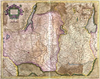 بريشيا وميلانو ، إيطاليا (نقش بواسطة جيراردوس مركاتور