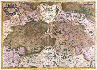 ألمانيا وتشيكوسلوفاكيا وبولندا (نقش بواسطة جيراردوس مركاتور