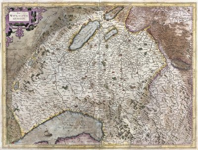 شمال شرق جنيف ، سويسرا (نقش بواسطة جيراردوس مركاتور