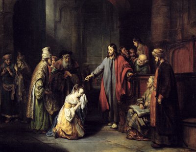 المسيح والزانية ، 1653 بواسطة جيربراند فان دن إيكهوت