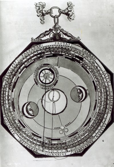 مجلد ، ربما يُظهر دورات القمر ، بعد رسم توضيحي من Astronomicon Caesareum بواسطة Petrus Apianus ، 1540 بواسطة المدرسة الألمانية
