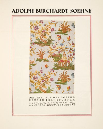 إعلان لأدولف بورشاردت سوهنه، من ستايل، طبعة عام 1922 (طبعة بوخوار) بواسطة المدرسة الألمانية