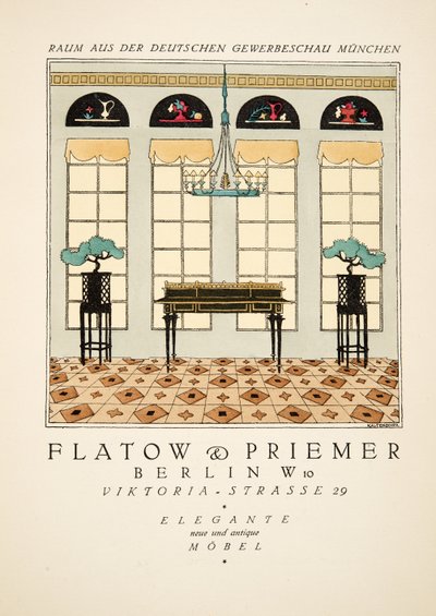 إعلان عن "Flatow & Priemer" من Styl، pub 1922 (pochoir print) بواسطة المدرسة الألمانية