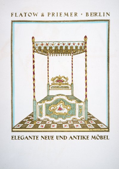 إعلان عن "Flatow & Priemer" من Styl، pub 1922 (pochoir print) بواسطة المدرسة الألمانية