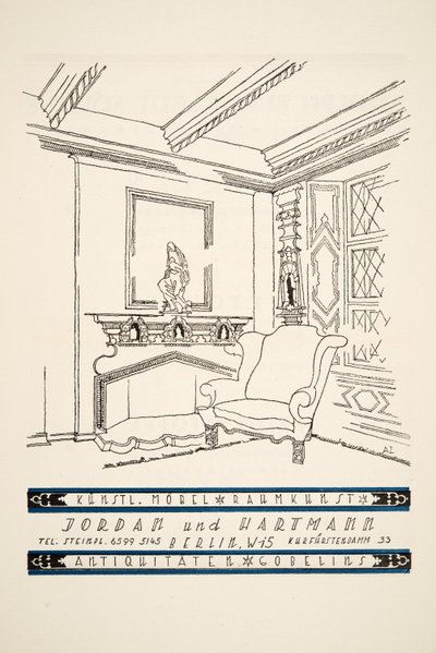إعلان لجوردان وهارتمان ، من Styl ، سنة 1922 (طباعة pochoir) بواسطة المدرسة الألمانية
