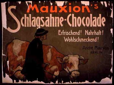 إعلان عن "Mauxion's Cream Chocolate" برلين (لون ليثو) بواسطة المدرسة الألمانية