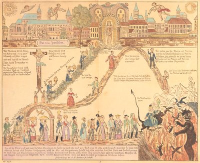 تصوير مجازي للحياة المسيحية والدنيوية ، نشره GN Benner ، Nuremberg ، c.1830 بواسطة المدرسة الألمانية