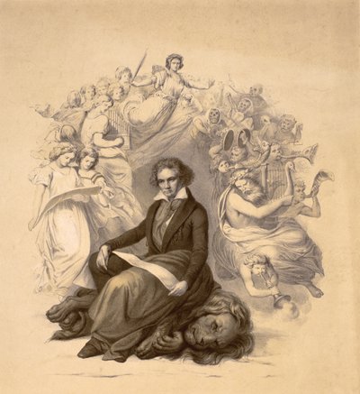 صورة مجردة لودفيغ فان بيتهوفن (1770-1827) بواسطة المدرسة الألمانية