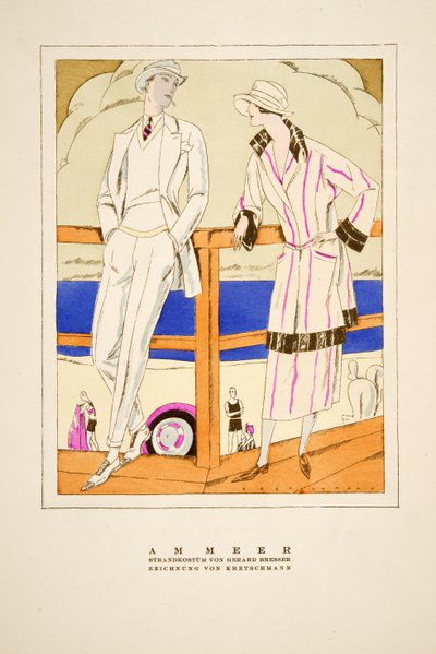 عامر ، ملابس جيرارد بريسر ، من ستايل ، حانة 1922 (طباعة pochoir) بواسطة المدرسة الألمانية