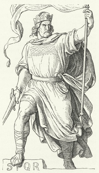 أرنولف من كارينثيا ، ملك إيطاليا المتنازع عليه والإمبراطور الروماني المقدس (نقش) بواسطة المدرسة الألمانية