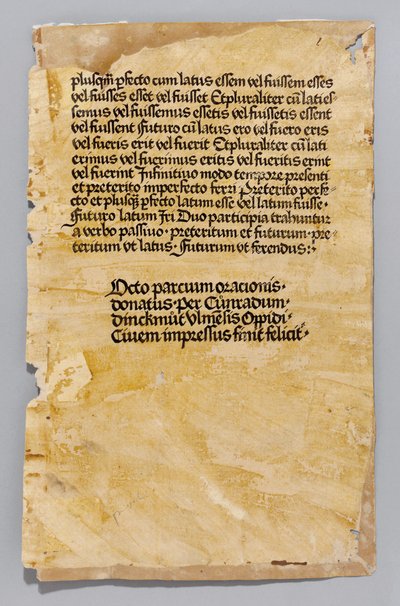 Ars Minor بواسطة Aelius Donatus ، طبعه Konrad Dinckmut ، Ulm ، حوالي 1476-80 (blockbook) بواسطة المدرسة الألمانية
