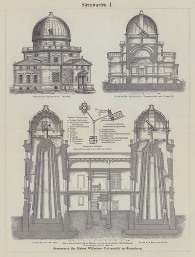 Astronomical observatories (engraving) بواسطة المدرسة الألمانية