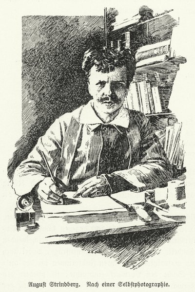 August Strindberg ، كاتب مسرحي وروائي وشاعر وفنان سويدي بواسطة المدرسة الألمانية