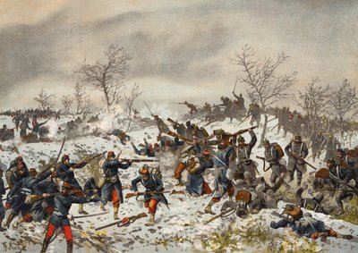 معركة قبل لومان شامبان ، الحرب الفرنسية البروسية ، 11 يناير 1871 بواسطة المدرسة الألمانية