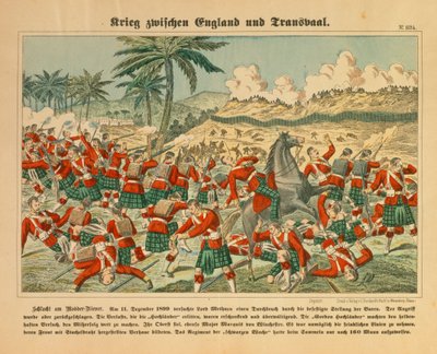 معركة نهر مودر في حرب البوير ، 11 ديسمبر 1899 ، ورقة عريضة نشرها C. Burckhardt ، Weissenburg ، 1899 بواسطة المدرسة الألمانية