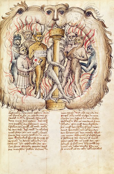 بيليال والشياطين ، من "Proces de Belial de J. de Therano" بقلم أنطونيوس روتل دي بارمنشينجن ، 1450 بواسطة المدرسة الألمانية